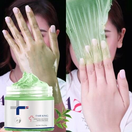50g Green Tea Hand Mask Moisturizing Repairing Whitening Peel Off Hand Mask Anti-aging Exfoliating Hands Skin Care Cream