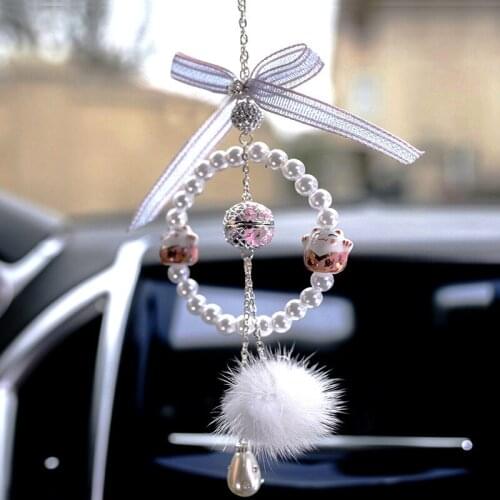 Zhaocai cat fragrance Gongling sachet car rearview mirror pendant car pendant creative interior decoration innovative Pendant
