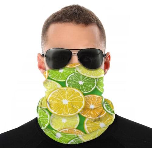 Citrus Pop Art Scarves Neck Face Mask Men Women Halloween Tube Mask Balaclava Bandana Protective Headwear Outdoor Hiking