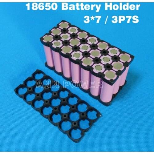 Free shipping 18650 battery holder 3*7 21 hole battery bracket 3P7S 24V lithium battery holder 18650 cell box