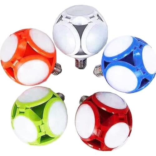 E27 LED Fold Football Light Bulb 40W AC220V White LED Bombilla Lampada Ceiling lamp For Child Home garage Fan Adjustable Bulb