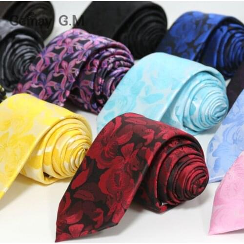 High Quality Newest Polyester Woven Floral ties for men Fashion Classic Mans necktie for Wedding 7cm Width Groom tie
