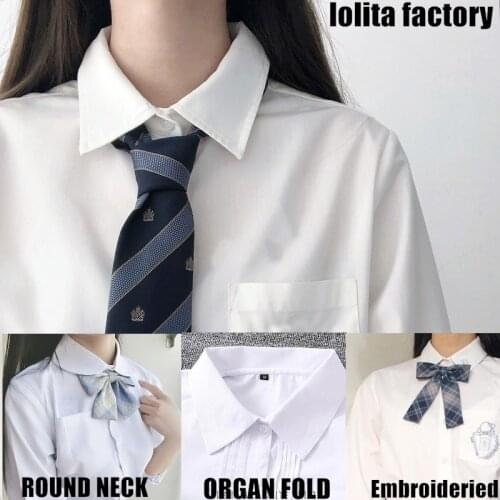 All styles Korean School Uniform Girls Jk Long Sleeve organ Shirt For Women Japanese Orthodox School Uniform Cotton White Shirt