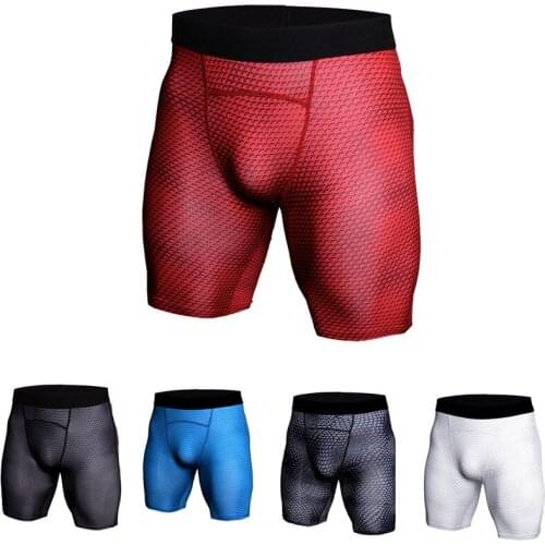 Mens Bodybuilding Fitness Tights Quick Dry Sportswear Gym Leggings MMA Workout Training Running Sports Pants Compression Shorts