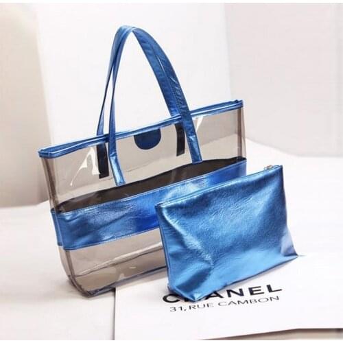 Fashion Womens Bag Waterproof Transparent Bag Crystal Jelly Shoulder Bag Beach Bag Handbag Shoulder Bag