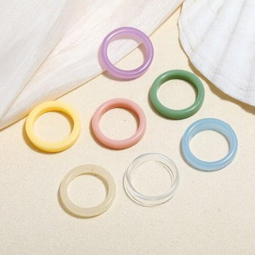 Fashion Trendy Colorful Rings Korean Handmade Multi-color Simple Ring Women Girl Jewelry Stretch Weave Style Stacked Party Rings