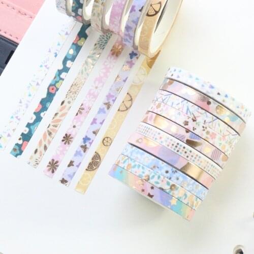 Domikee cute gold foil Japanese decorative DIY washi paper masking tape set for journal planner diary notebooks stationery 24pcs