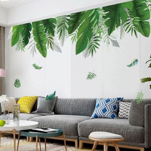 Palm Tree Leaf Wall Stickers Nordic Style Room Decoration Home Decor Living Room Tv Background Wall Poster Vinyl Wallpaper