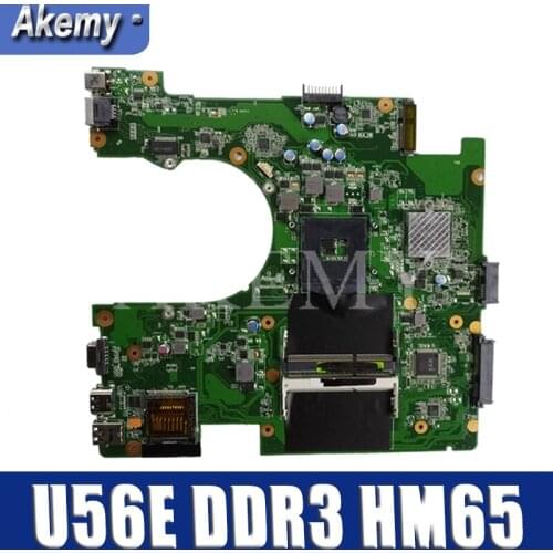 U56E mainboard For Asus U56E U56 DDR3 HM65 laptop motherboard Test work 100% original