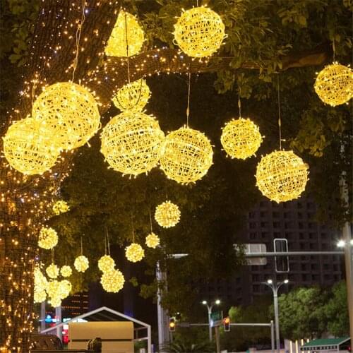 Dia20/30CM Outdoor Globe Ball Fairy Garland String Lights Christmas Trees Hanging Garland Light Xmas Party Wedding Decor