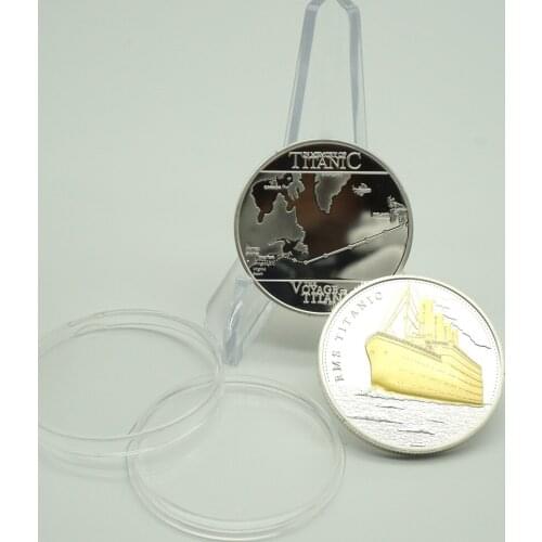 1pcs RMS Titanic Sailing Routes Gold Silver Plated Commemorative Metal Challenge Coin Gift