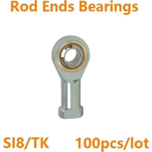 100pcs/lot SI8/TK 8mm Internal Thread Metric Rod End Joint ball Bearing Female Right /Left Hand Fish Eye