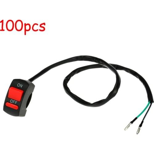 Youwinme 100pcs Universal 7/8" Motorcycle Double Flash Switch ATV Bike Moto Handlebar LED Light Flameout ON OFF Button Switches