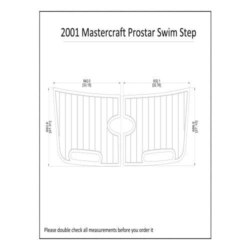 2001 Mastercraft Prostar Swim Step Boat EVA Teak Decking 1/4" 6mm