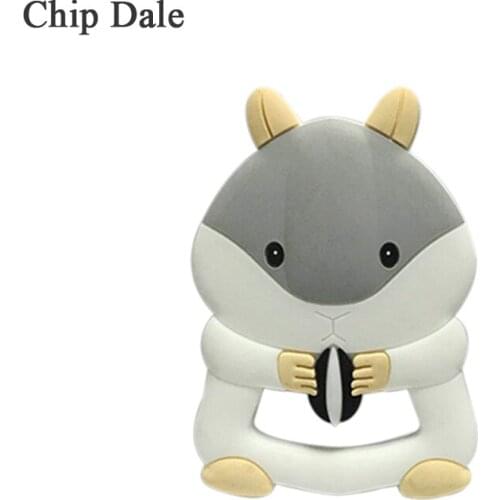 Chip Dale 5pcs Animals Silicone Teethers Cartoon Squirrel Food Grade Baby Teethers BPA Free Molar Tiny Rod Infant Teeth Toy Gift