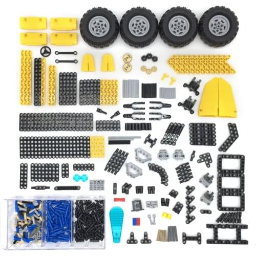 510Pcs DIY Educational High -Tech Parts Wheel Beams Pin Parts for Standard Building Block Brands - Random Color
