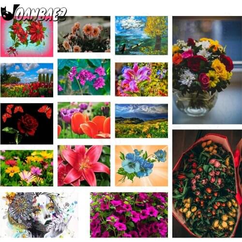 Diamond Painting Beautiful Flower Tulip 5D Diy Pink Lily Wall Art Sticker Diamond Embroidery Room Home Decoration Gift