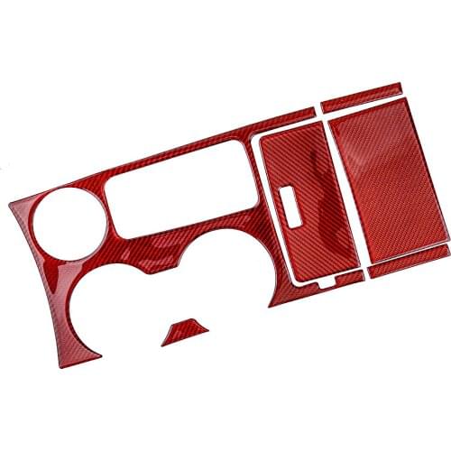 Car Red Carbon Fiber Console Gear Shift Box Panel Cover Trim Fit for Ford Explorer 2013 2014 2015 2016 2017-2019 Left Hand Drive