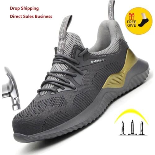 Safety Work Shoes Boots For Men Steel Toe Cap Boots Anti-Smashing Protective Construction Safety Work Sneakers Work Safety Boots