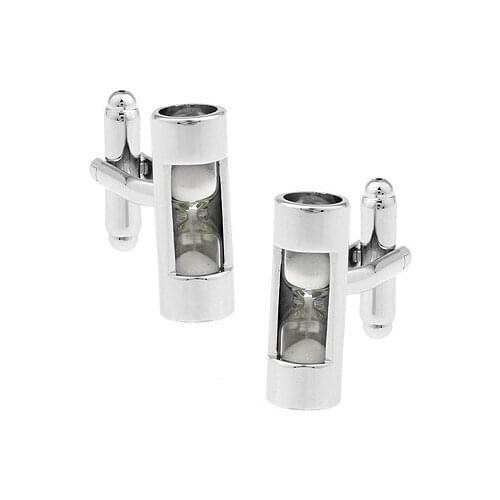 C-MAN Luxury shirt White hourglass cufflink for mens Brand cuff buttons cuff links High Quality Silvery abotoaduras Jewelry