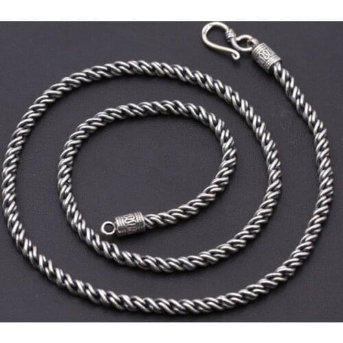 4.5mm Real Solid 925 Sterling Silver Necklace Chain men women jewelry A4619