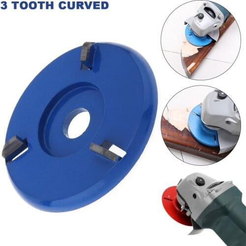 3 Tooth 90mm 16mm Wood Carving Disc Tools Angle Grinder Accessories Milling Cutter Fit for Woodworking / Tea Tray Digging