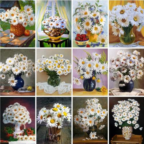 EverShine Diamond Painting Daisy Cross Stitch Diamond Embroidery Flowers Picture Rhinestones Mosaic Art New Arrivals Home Decor
