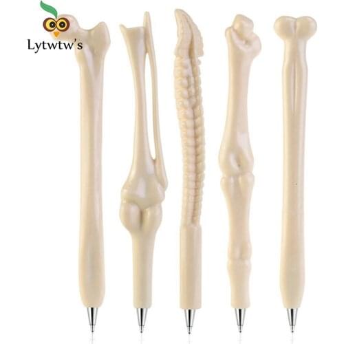 5 Piece/Set Lytwtws Creative Ballpoint Pen Human Bones Funny School Office Supplies Novelty Kids Gift Reward cute kawaii Refill