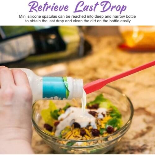 NHBR Mini Silicone Spatulas 8 Pack Small Silicone Makeup Spatulas Last Drop Spatula Scrapers Mini Jar Scraper for Kitchen