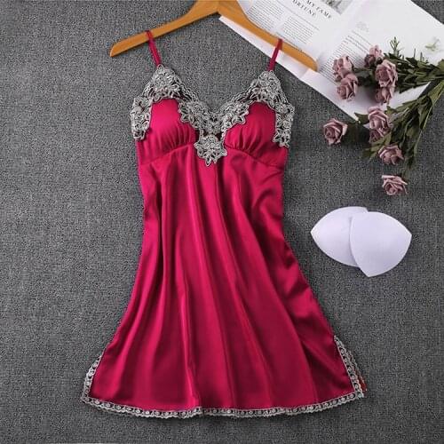 Black Nightgown Satin Sexy Mini Home Dressing Gown Intimate Lingerie Summer NEW Sleepwear Female Nightdress Satin Nightwear