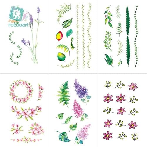 Latest 2019 Women Peony Little Flower Tattoo Beauty Tattoo Waterproof Fake Temporary Body Tattoo Sticker Maple leaf Dandelion