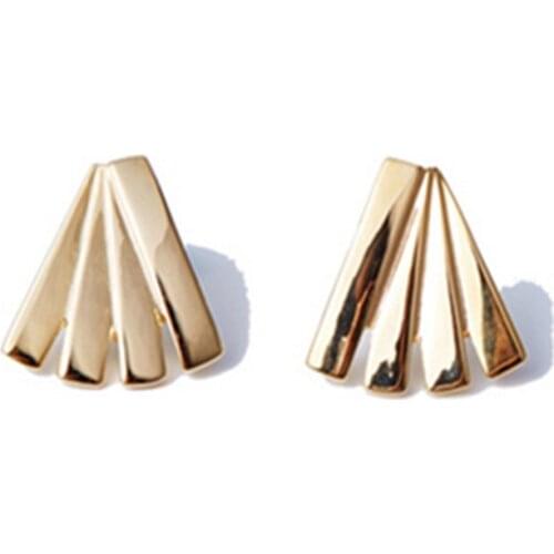 2021 European And American Personality Simple Metal Triangle Geometric Rectangular Three-Dimensional Earrings