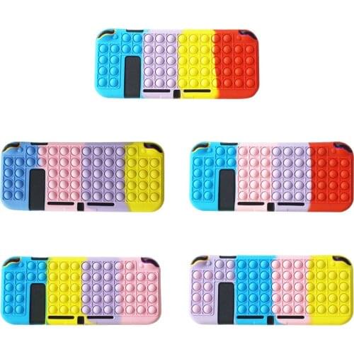 Silicone Push Bubble Case For Nintendo Switch Console Protective Cover Decompression Toy Shockproof Shell For Nintendo Switch
