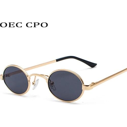OEC CPO classic small frame oval sunglasses for men Brand Design Metal high quality Men round sun glasses for women Vintage O93