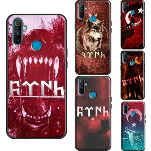 Turkey Turkish Flag Wolf Case For OnePlus 8T 7T Nord 7 8 9 Pro Cover For Realme C3 C15 C21 7i Q3 6 7 8 Pro GT Neo