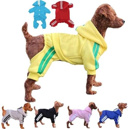 Outdoor Sports Hooded Pet Quadruped Clothing Fall/Winter Poodle Cat Puppy Clothing Small and Medium-sized Dog Hoodies