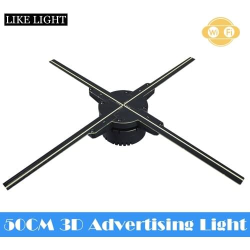 50CM 4 fan hologram fan light with wifi control 3D Hologram Advertising Display LED Fan Holographic Imaging naked eyes device
