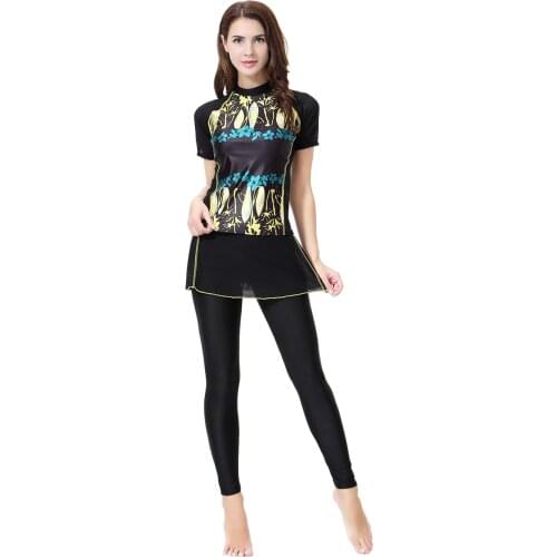 Burkini 2019 Modest Swimwear Womens Muslim Swimsuit Tesettur Mayo Islamic Swim Wear Two Pieces Set Maillot De Bain Islamique