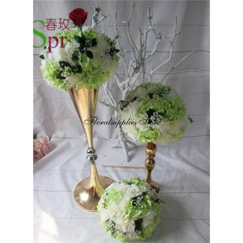 10PCS 70 cm Flower Vases Wedding Table Centerpiece Event Road Lead Gold Metal Pillar Stand Party Decoration Flower Holders
