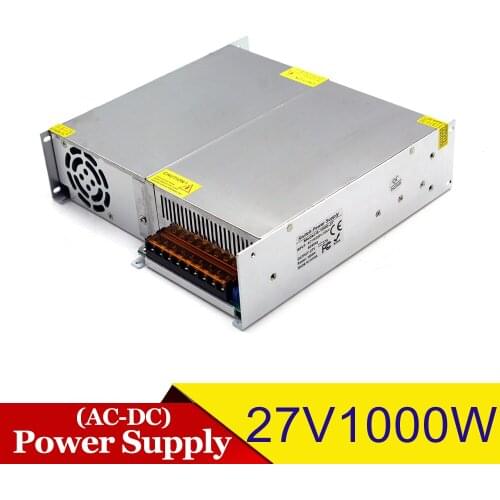 1000W 27V 37A Single Output Switching power supply DC27V SMPS for LED Strip light Stepper Motor AC to DC LED Driver