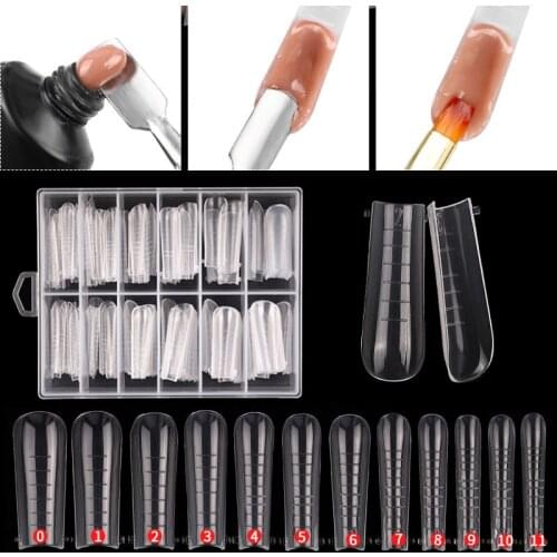 120Pcs/box Quick Building Full Cover Nail Mold Tips Nail Dual Forms Finger Extension Nail Art UV Extend Gel Nail Extension Tools