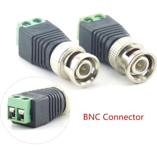 2/5/10pcs DC BNC Male female Connector Coax CAT5 Video Balun Adapter Plug for Led Strip Lights CCTV Camera Accessories