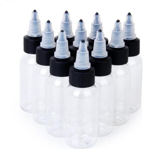 30ml Tattoo Pigment Ink Bottles Twist Cap Empty Plastic Transparent Tattoos Ink Pigment Clear Bottle Supplies Tools