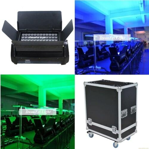 4pcs+Flycase) Barn door outdoor led wash wall light rgbw city color led 48x10w waterproof led wash lyre rgbw