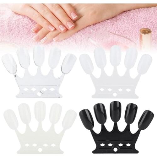 50Pcs Crown Shape False Nail Art Display Polish Color Card Plate Practice Stand