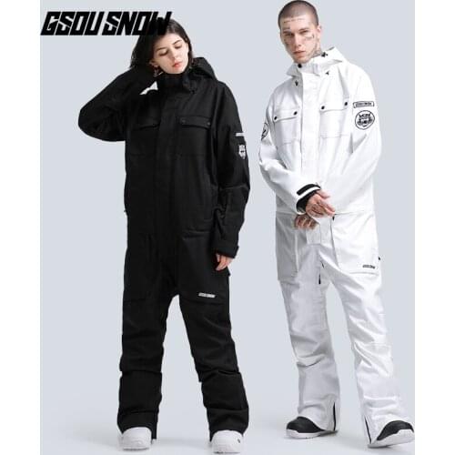 One Piece Ski Suit New Single Board Double Ski SuitWaterproof Breathable And Warm Outdoor Male And Famale Ski Suits