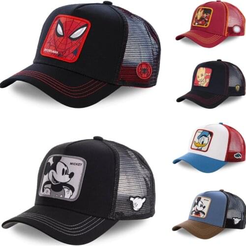 New Brand Anime Cartoon Mickey MARVEL Snapback Baseball Cap Men Women Hip Hop Dad Mesh Hat Trucker Hat Dropshipping