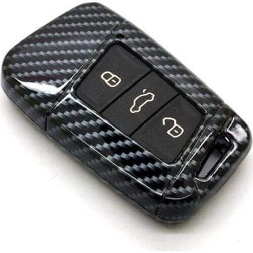 For 18 Volkswagen models MAGOTAN B8 17 MAGOTAN B8 Variant MQB Carbon fiber pattern Car Key Case Cover Shell Bag