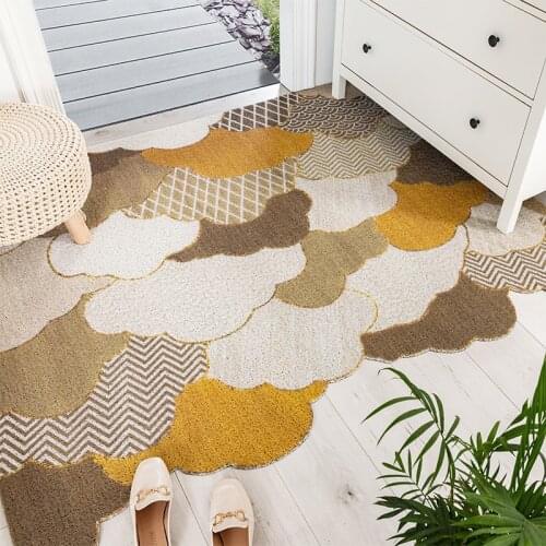 Hot Sale Cloud Shape Home PVC Silk Loop Floor Entrance Mats Carpet Living Room Bedroom Bathroom Door Mats Home Decoration