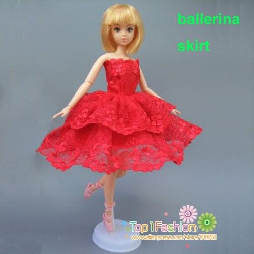 1 Pieces red short dress For Barbie Doll short Mini dress small Gift for baby girl